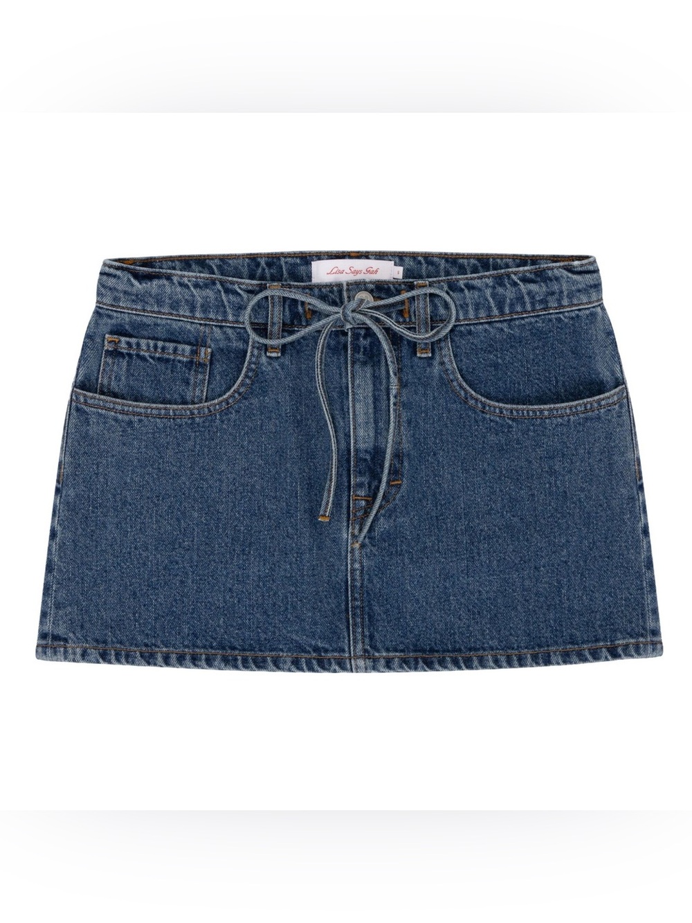 Lisa Says Gah Blossom Dark Blue Denim Mini Skirt